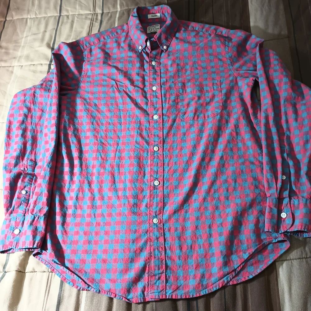 Men's J. Crew Plaid Casual Long‎ Sleeve Shirt M